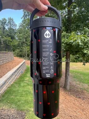 Queen Of Hearts QOH 40 oz Sport HydroJug Black Tumbler with Red Heart Accents